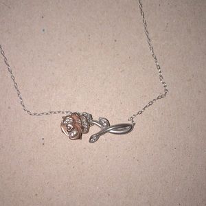 Disneys Enchanted Belle Rose Necklace